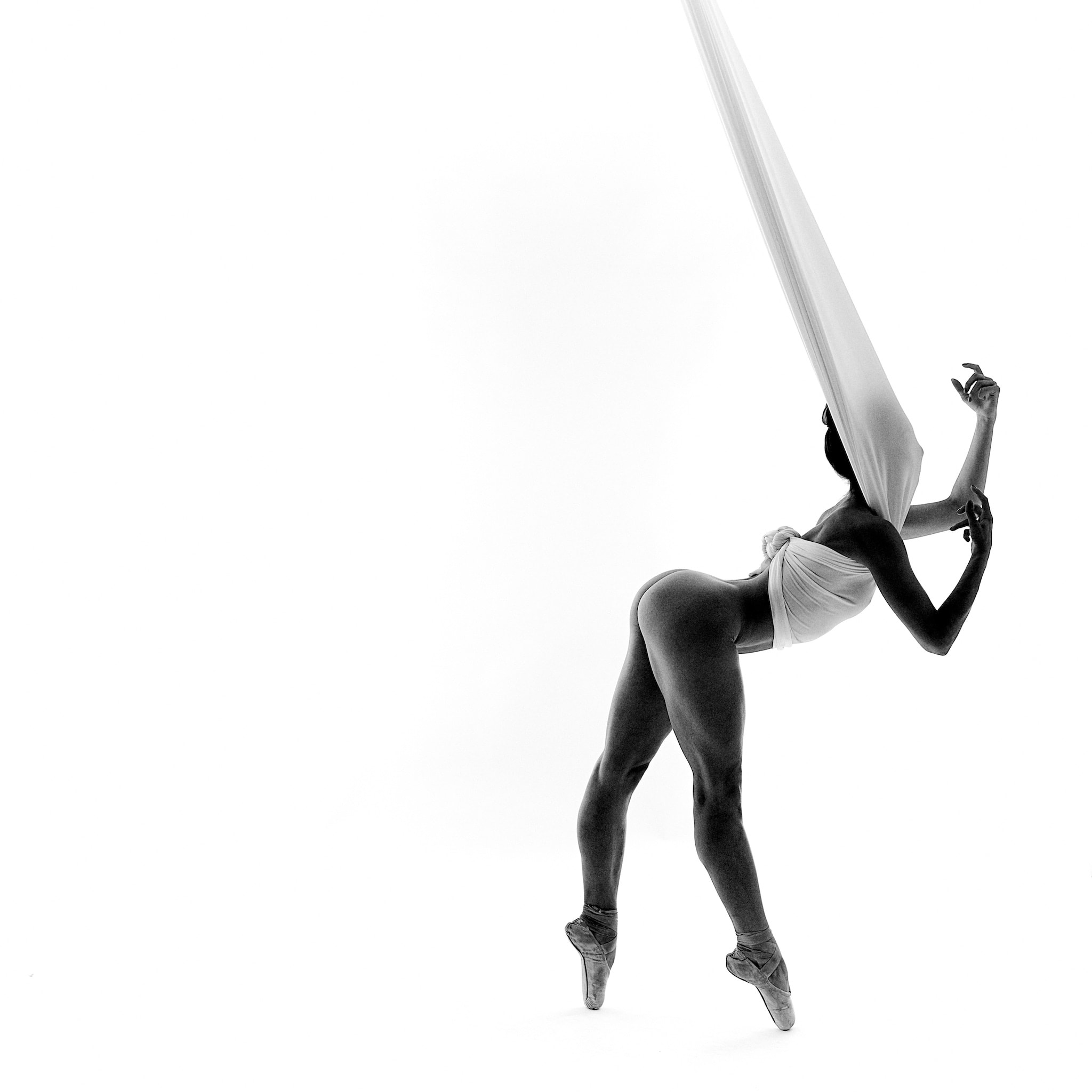 Kristian Dill Photographe Danse Femme Nu Pointes Tissu Aerien