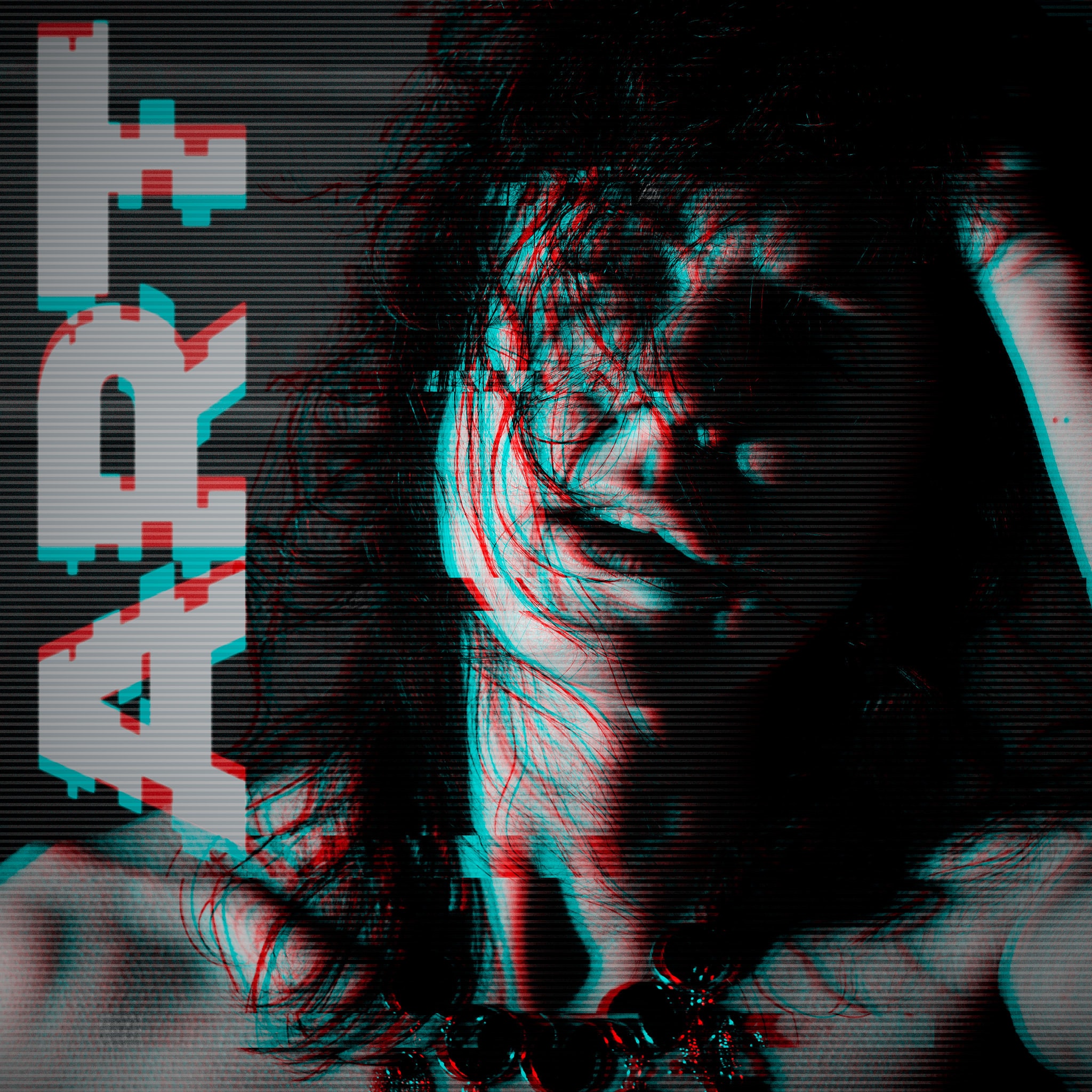 Kristian Dill Photographe Portrait Pluie Collier Art Texte Glitch Effet