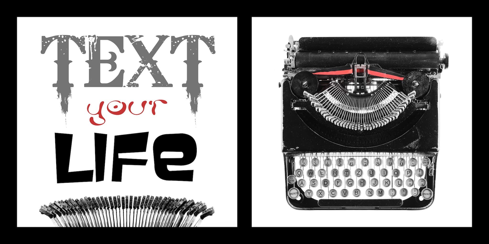 Kristian Dill Photographe Produit Machine Ecrire Vintage Texte Conceptuel Diptyque