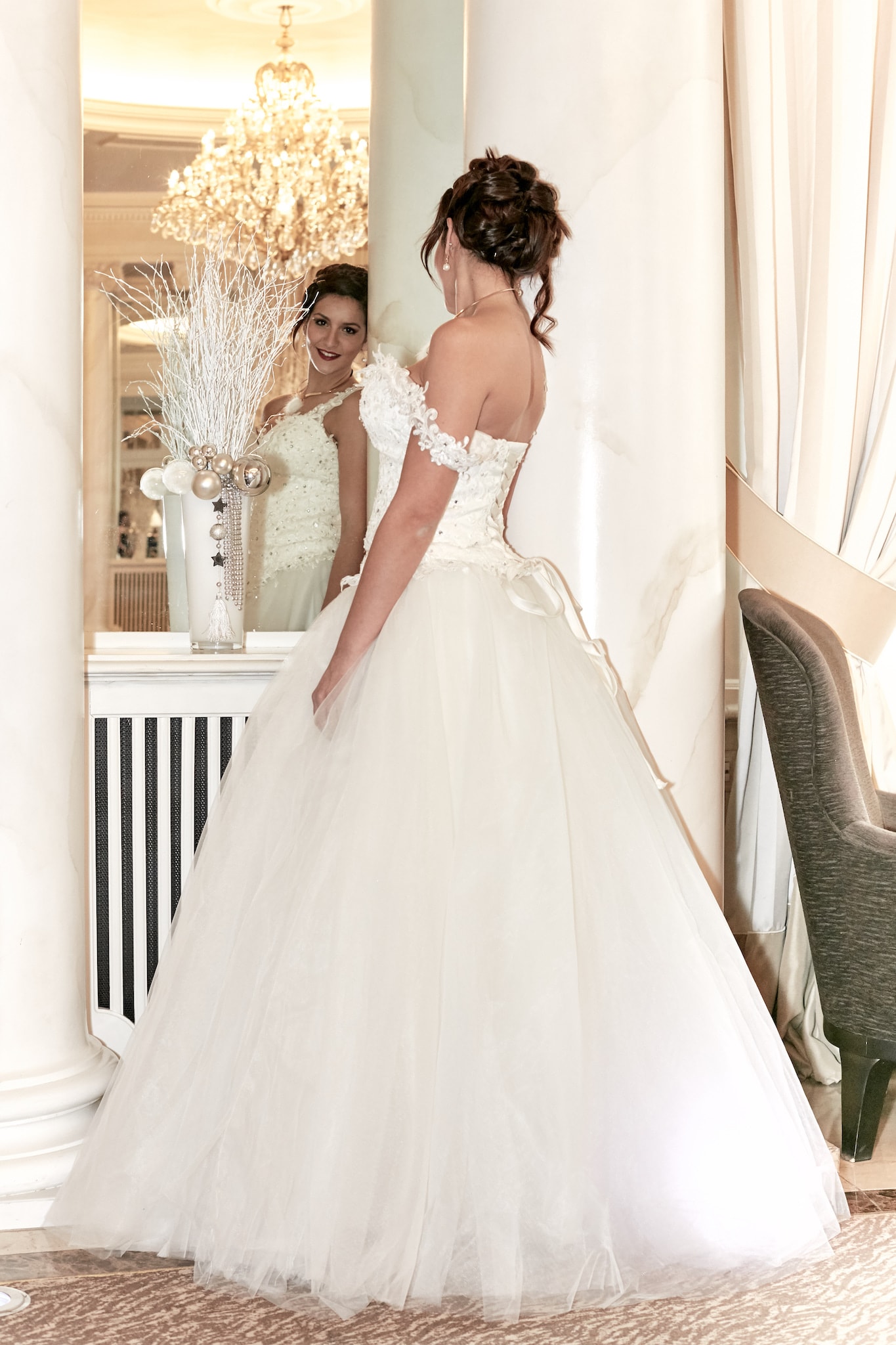 Kristian Dill Photographe Mariage Wedding Mariée Robe Miroir